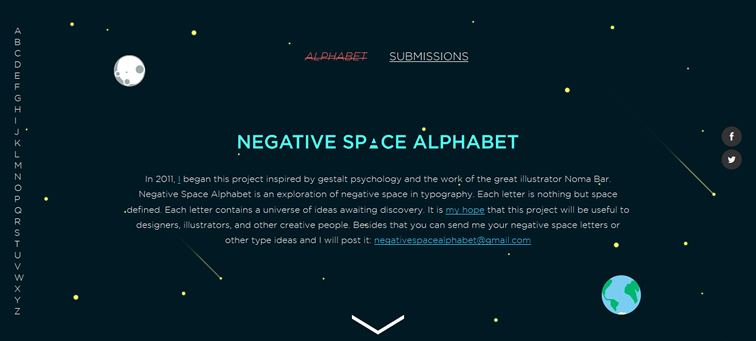 Negative Space animated css parallax scrolling