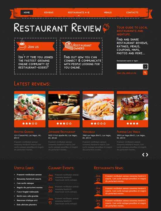 Mẫu thiết kế web nhà hàng 43