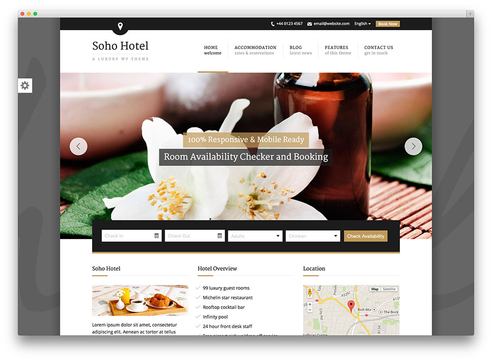 soho hote WP theme