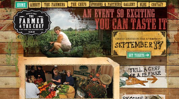 Những ví dụ đẹp mắt về phong cách grunge trong thiết kế web The Farmer And The Chef
