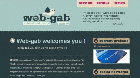 Những ví dụ đẹp mắt về phong cách grunge trong thiết kế web Web Gab