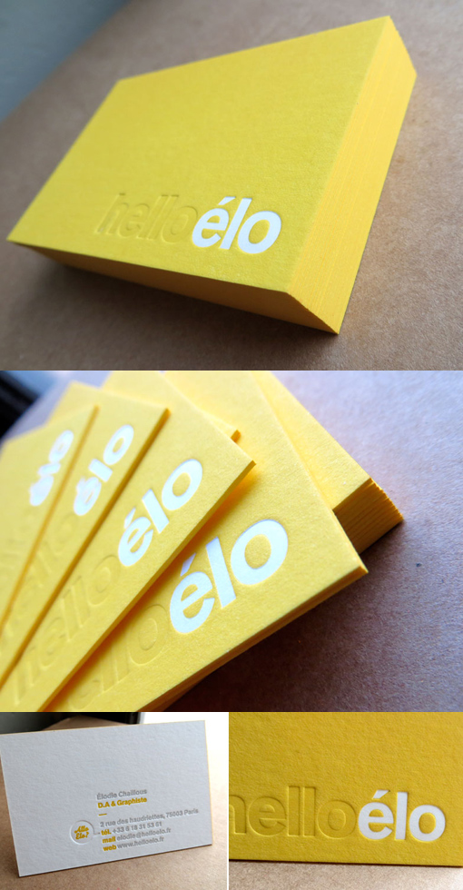 Khỏe khoắn với 40 thiết kế Business card dầy cạnh yellow-letterpress