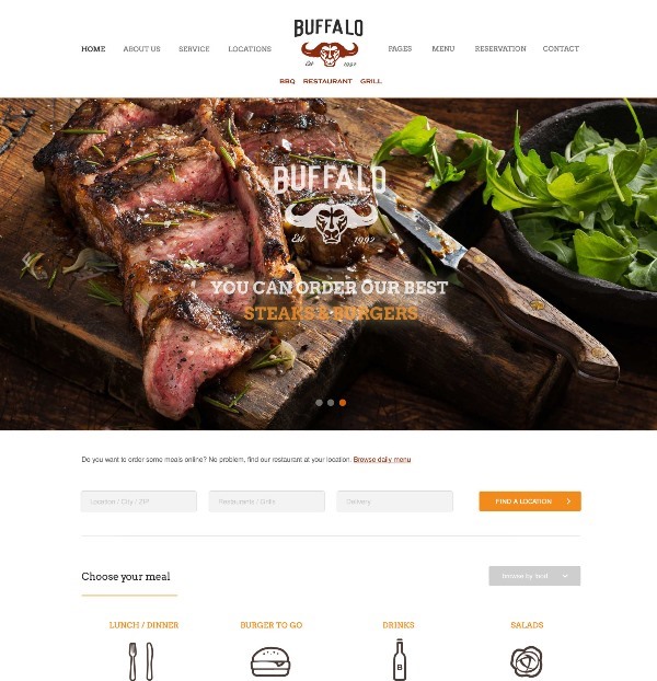 buffalo wordpress restaural grill theme