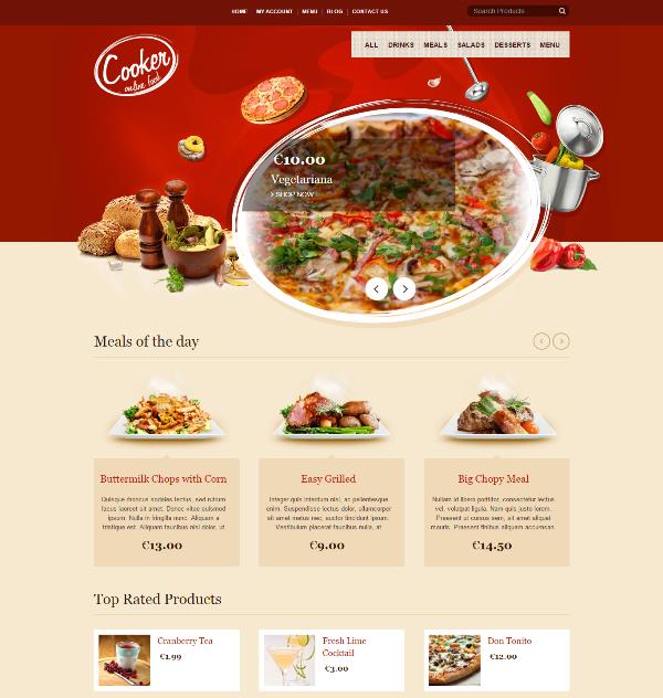 cooker wordpress restaurant food store theme