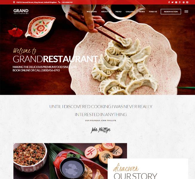 grand restaurant wordpress theme