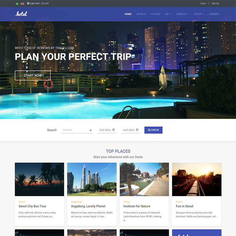 ja hotel joomla responsive template