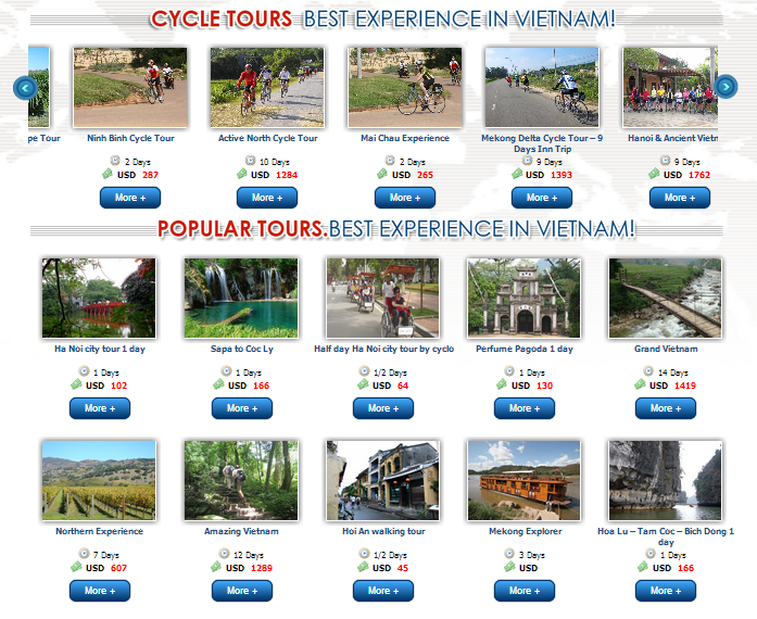 Mô hình website du lịch