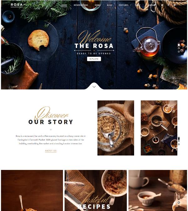 rosa wordpress restaurant template