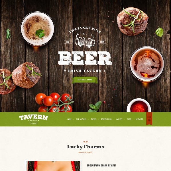 tavern wordpress bar and restaurant theme