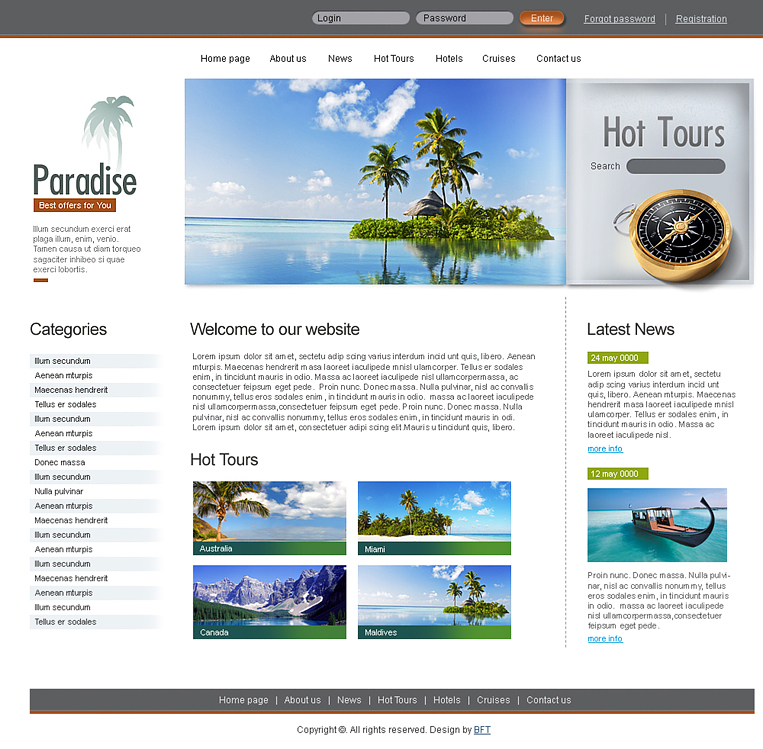 Thiet ke website du lich paradise