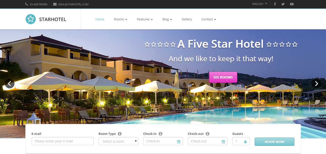 thiet ke website khach san dep starhotel