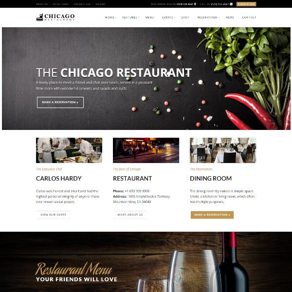 Thiet ke website nha hang chicago