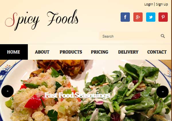 Thiet ke website nha hang spicy foods