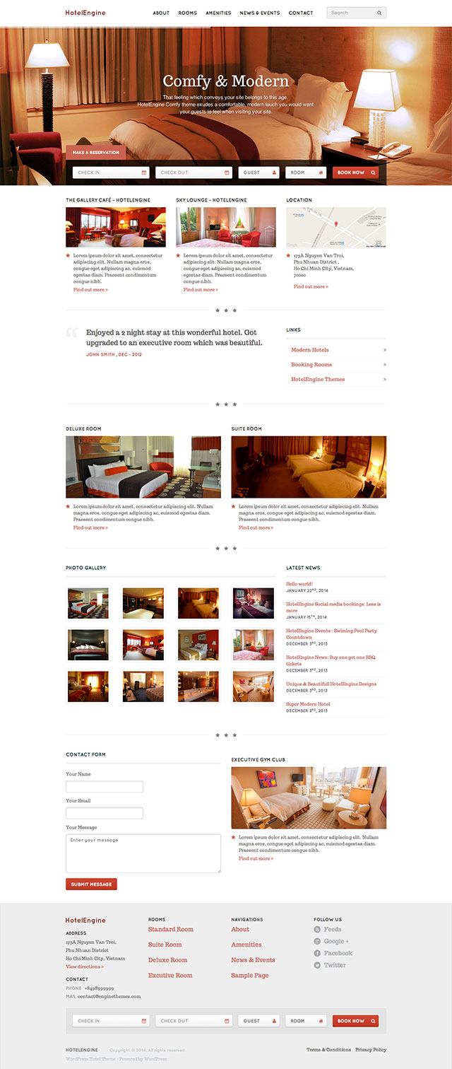 tim hieu chu de wordpress 2016 leonardo va hotelengine comfy danh cho thiet ke website khach san 2
