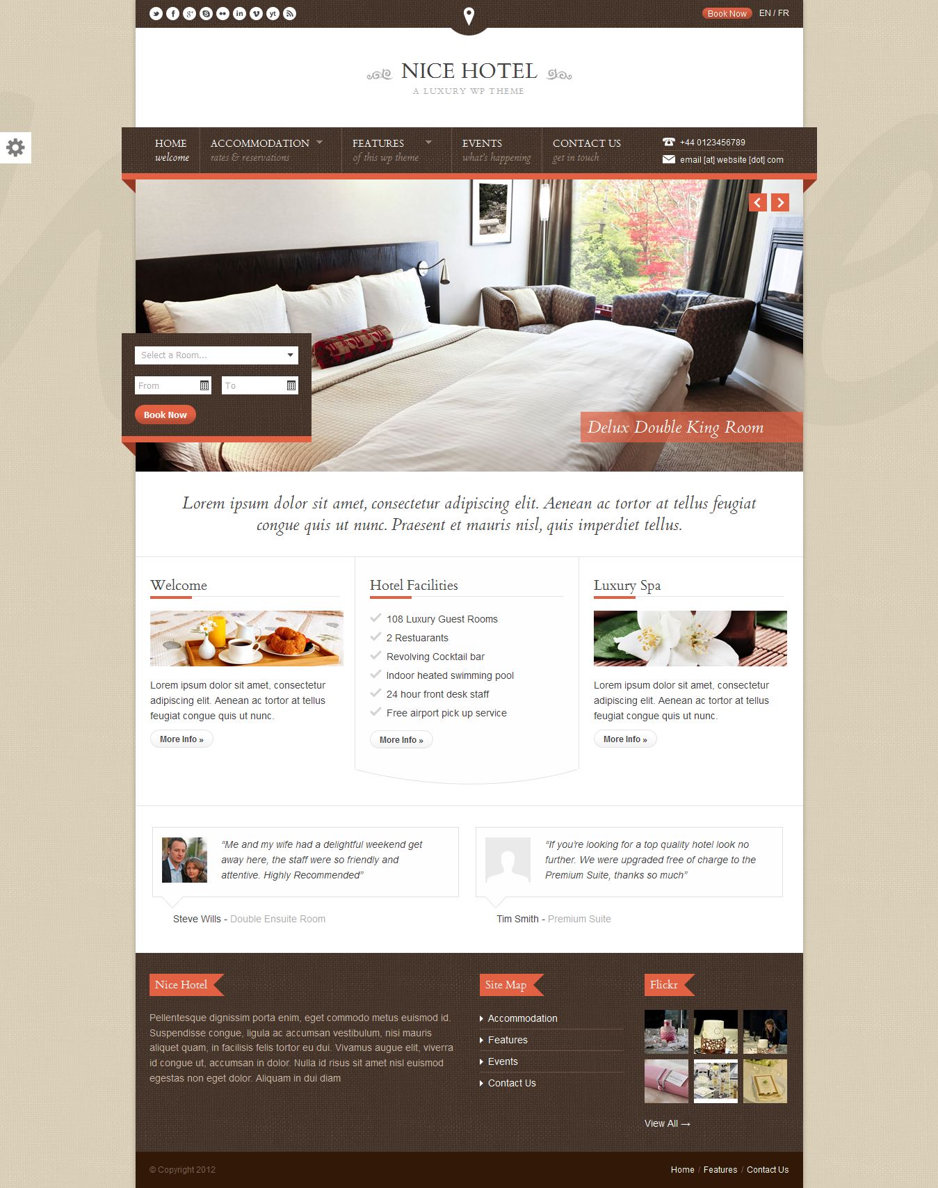 tim hieu chu de wordpress nice hotel danh cho thiet ke website khach san 2