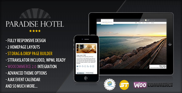 tim hieu chu de wordpress paradise hotel danh cho thiet ke website khach san 1