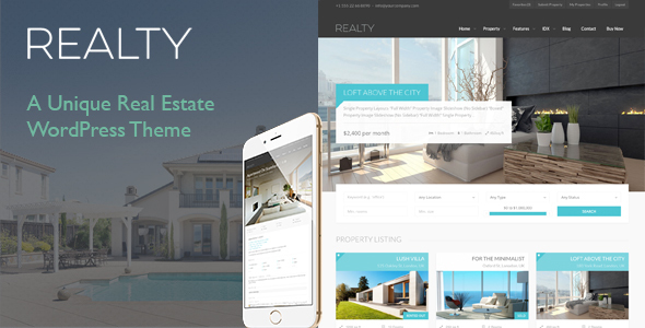 tim hieu chu de wordpress realty danh cho thiet ke website bat dong san 2