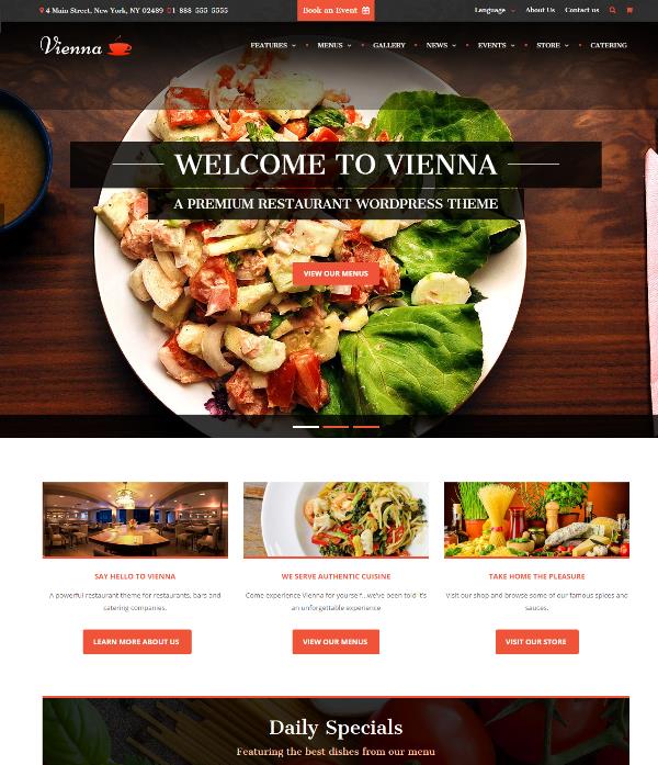 vienna wordpress restaurant pizzeria theme