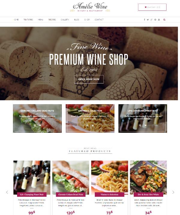 wine shop wordpress theme